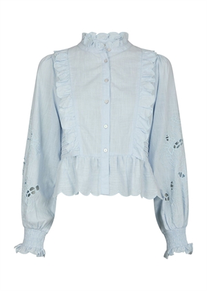 Petrine embroidery bluse Light Blue Neo Noir 